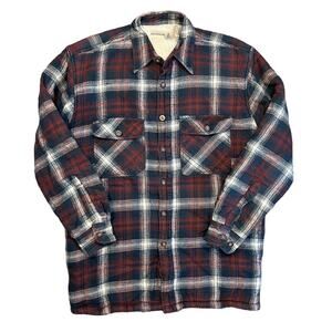 Fieldmaster Sherpa Flannel Vintage 90s Sears Button Up Work Shirt Mens Small